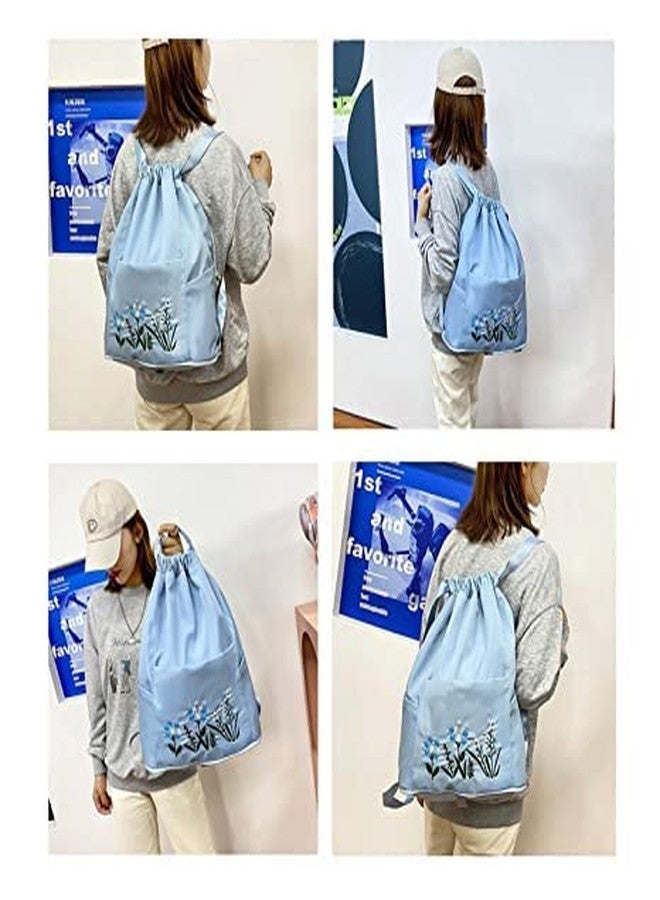 HIMART Large Capacity Folding Travel Bag Foldable Duffel Bag Lightweight Waterproof Travelling Bag,Drawstring Backpack for Outdoor College Travel & Shopping.(Blue Less Bag) - Image 5